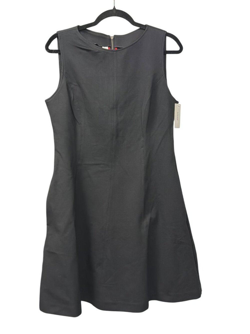 Spanx Perfect Fit Flare Black Ponte Stretch Dress Pockets Large New - Picture 4 of 8